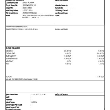 Akbank Yurt Dışına Para Gönderiminde Kesilen İşlem Ücreti
