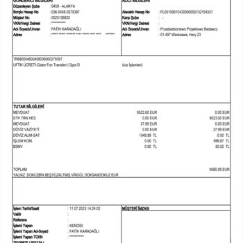 Akbank Yurt Dışına Para Gönderiminde Kesilen İşlem Ücreti