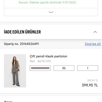 Pull And Bear Ürünü İade Alıp, İade Ücretimi Tarafıma Gerçekleştirmediler!