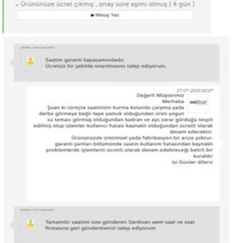 Saat & Saat Fossil Saat Garanti Problemi