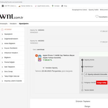 Wnt.com.tr Siparişim 48 Gündür Kargo Yoğunluğu Adı Altında Bekli