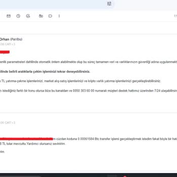 Paribu Çekme İşlemini Yaptırmıyor!