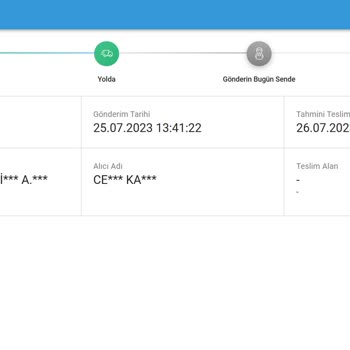 Sendeo Kargo Teslimatı Gecikmesi/Kargo Transfer Bilgisi