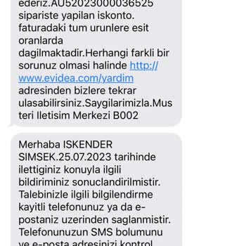 Evidea Ürün İadesinde Satın Alma Değerinin Altında İşlem Yapılması...