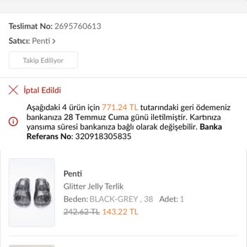 Penti Haksız Sipariş Gecikmesi Ve İptali