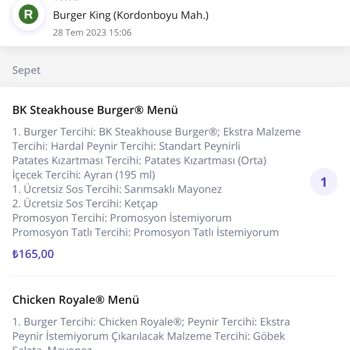 GetirYemek Teslim Edilmeyen Yemek Siparişi Hak.