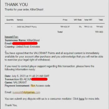 itemsatış Valorant Hesabı İle İlgili Sorun