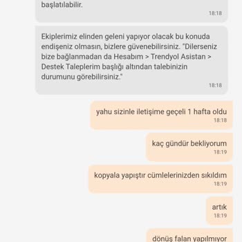 Trendyol Ürünüm 2 Haftadır Yok