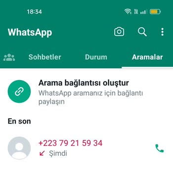 WhatsApp +223 Lü Bir Numara Beni Aradı WhatsApp'tan