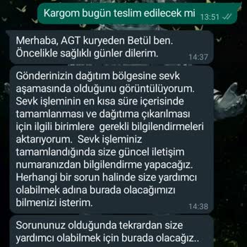 AGT Kurye Sayfası Yanlış Bilgilendirme Ve Kargo Tesliminin Gecikmesi