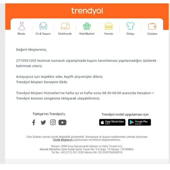 Trendyol'un Tutarsız Bilgilendirmeleri
