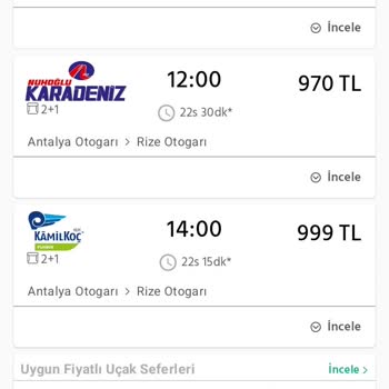 Obilet.com Otobüs Otobüs Kalkış Otogarı Hatalı