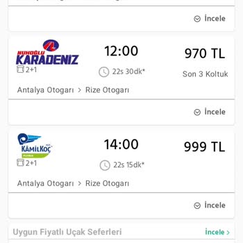 Obilet.com Otobüs Otobüs Kalkış Otogarı Hatalı