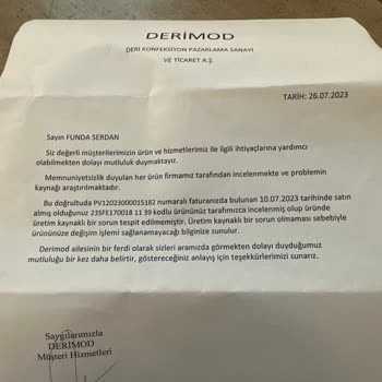 Derimod Ayakkabı İnceleme Sonucu Red