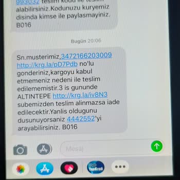 Aras Kargo Ürünüm Tarafıma Gelmedi