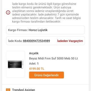 Horoz Lojistik Kütahya İademi Almıyor Adresimden