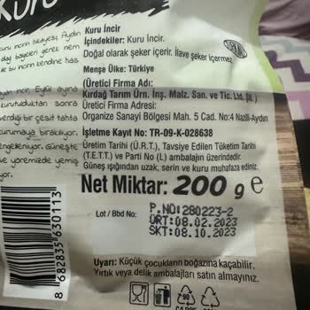 Migros'ta Olan Kırdağ Aydın Firmasına Ait Kuru İncirlerin Kötü Olması