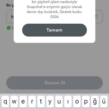 Snapchat SS06 Kodu Şikayet