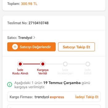 Trendyol Ürün İade Edememe Sorunu