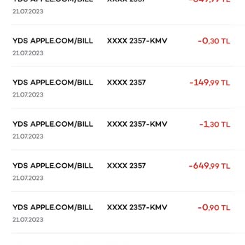 Apple. COM/BILL Bilgim Dahili Dışında Paramı Çekti