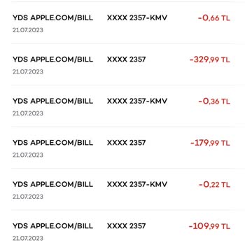Apple. COM/BILL Bilgim Dahili Dışında Paramı Çekti
