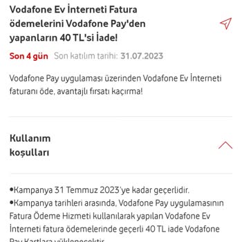 Vodafone Pay Katıldığım Kampanyalara Katılımım Gözükmüyor.