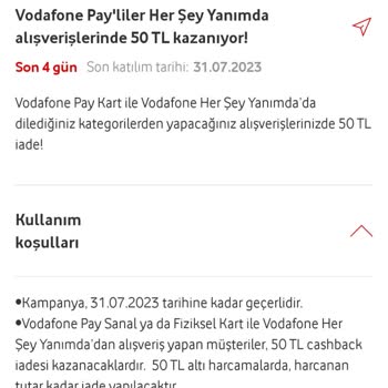 Vodafone Pay Katıldığım Kampanyalara Katılımım Gözükmüyor.