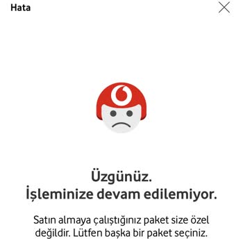 Vodafone Paket Yükleyememe Sorunu