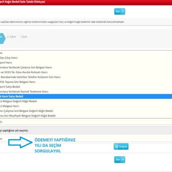 Nüfus ve Vatandaşlık İşleri Harç Ve Değerli Kağıt Bedeli İadesi Talep Dilekçesi Online