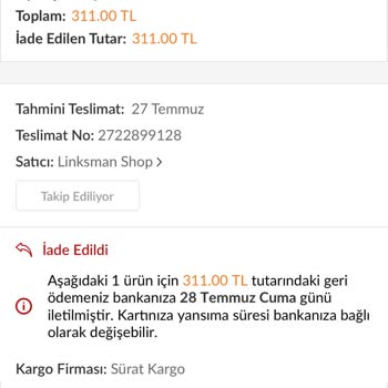 Trendyol'dan Aldığım Ürün Zamlanınca Para İadesi Yapıldı