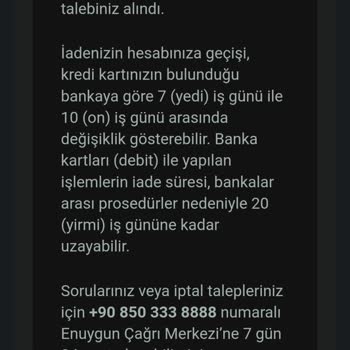 Enuygun İptal Para İadesi
