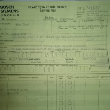 Bosch Ürünün Hatalı Olması