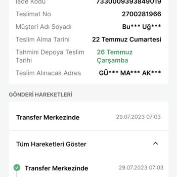 Trendyol İademin Teslim Edilmemesi