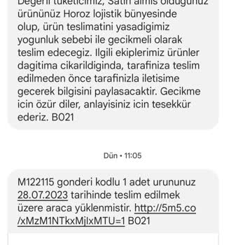 Vatan Bilgisayar Ve Horoz Lojistik Ürün Teslim Edememesi
