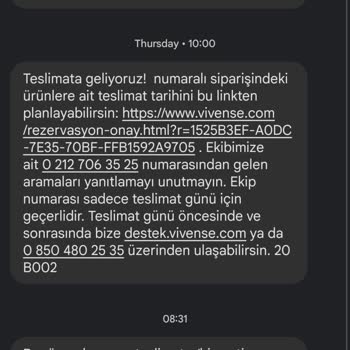 Vivense'sin Söz Verdiği Günde Teslimattan Cayması