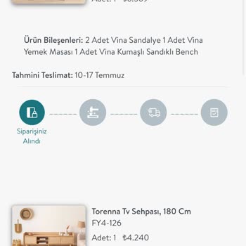 Vivense Teslim Tarihi Geçmesine Rağmen Teslim Edilmeyen Ürünler