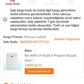 Trendyol'dan Aldığım Bulaşık Makinesi İle İlgili Sorunlar