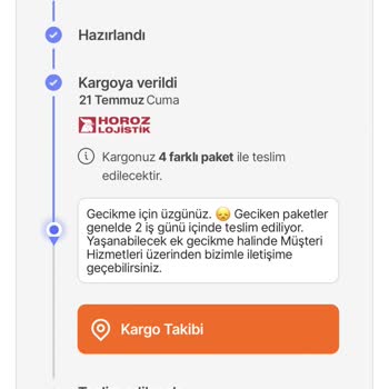 Horoz Lojistik Kargom Teslim Edilmedi