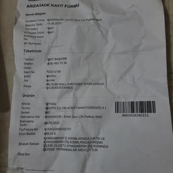 Adidas Ayakkabı Mağduriyetimden Ötürü Değişim Talep Ediyorum Acil