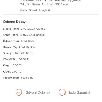 Matbuu.com Taahhüt Edilen Tarihte Siparişin Hazırlanmaması