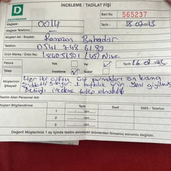 Deichmann Değişim Kabul Etmiyor