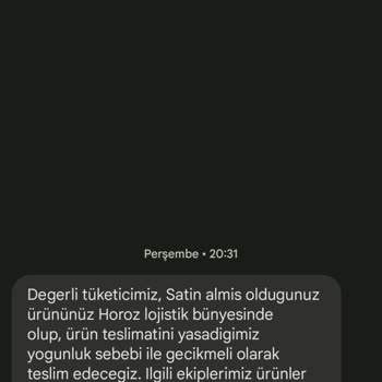 Horoz Lojistik Gecikmeli Ürün Getirmesi