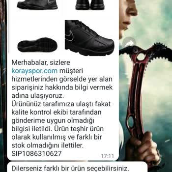 Koray Spor Sipariş İptali Ve Ürün Değişimi
