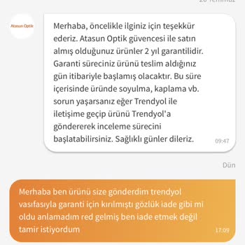 Trendyol Atasun Satıcısından Alınan Rayban Gözlük