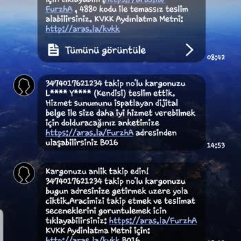 Aras Kargo Paketim Bana Teslim Edilmedi Ama Edilmiş Gibi Mesaj Geldi