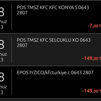 KFC Türkiye Gel Al Sipariş Sorunu
