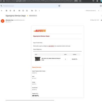 Alveiste.com Aldatmacası Gönderilmeyen Ürün Verilmeyen Para İadesi