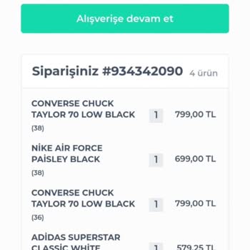Crispy Sneakers Eksik Ürün İçin 3 Aydır Dönüş Yapılmaması