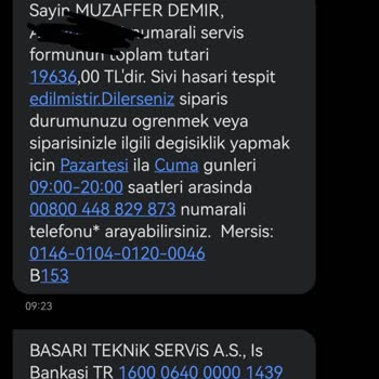 Başarı Servis Fiyat Yükseltmesi Ve Ürünü Bozarak Yollaması