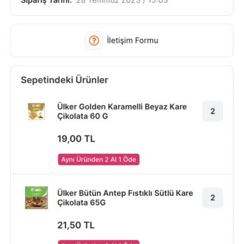 Kırıkkale Migros Sanal Marketin Sipariş İptal Etmesi